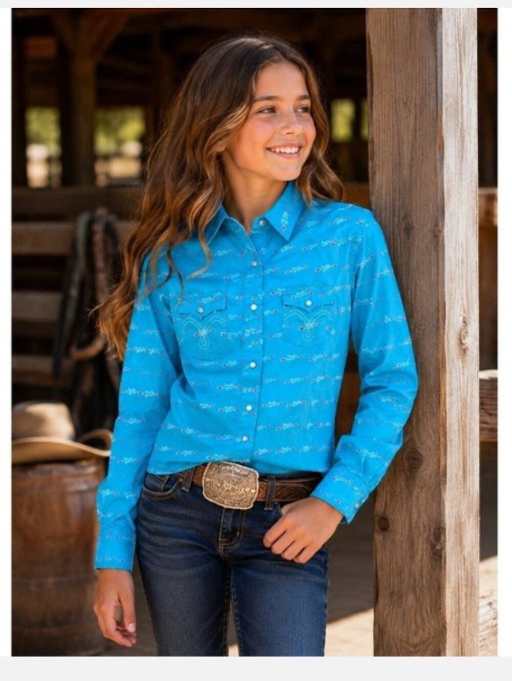 Panhandle Western Pearl Snap Shirt Size XLarge Rodeo Girl Long Sleeve NWOT
